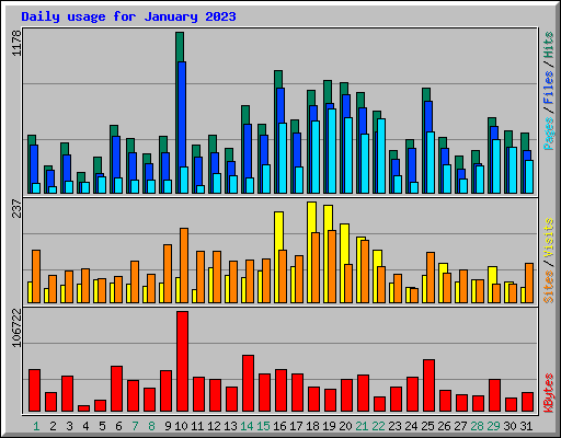 Daily usage for January 2023