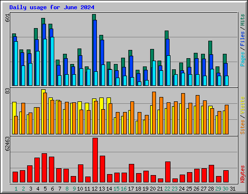 Daily usage for June 2024
