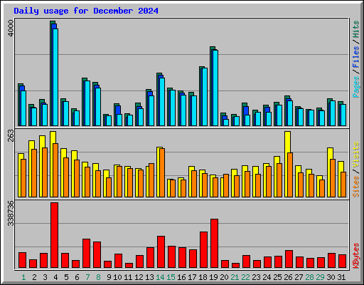 Daily usage for December 2024