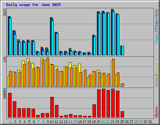 Daily usage for June 2025
