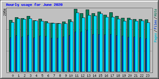 Hourly usage for June 2020