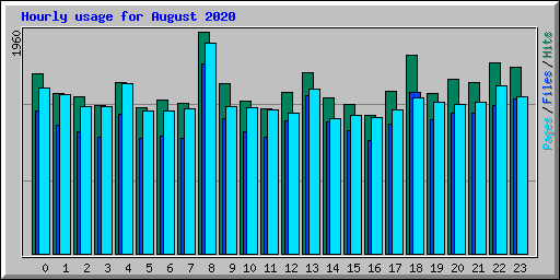 Hourly usage for August 2020