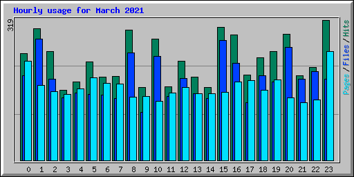 Hourly usage for March 2021