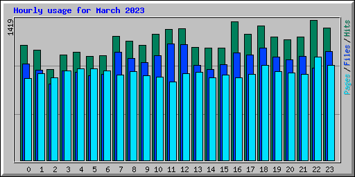 Hourly usage for March 2023