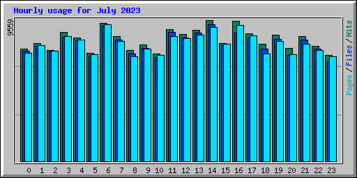 Hourly usage for July 2023